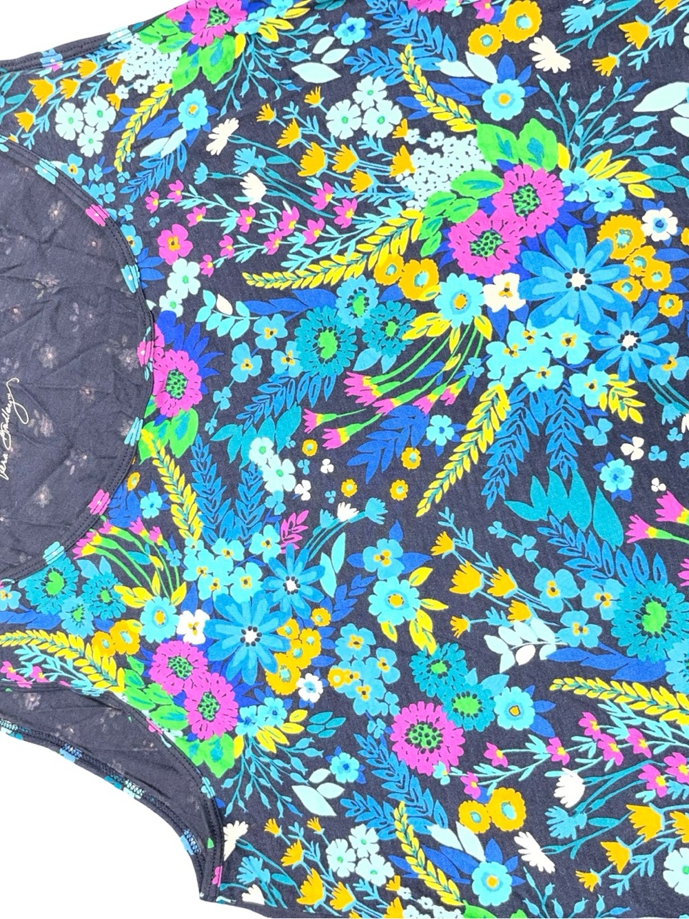 UNIQLO Vera Bradley Sleeveless Tunic Tank Top Size L Vibrant Botanical Pattern - Picture 9 of 10